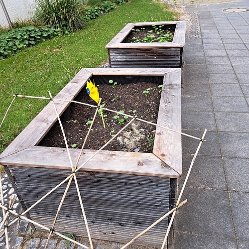Hochbeet vor der Bepflanzung